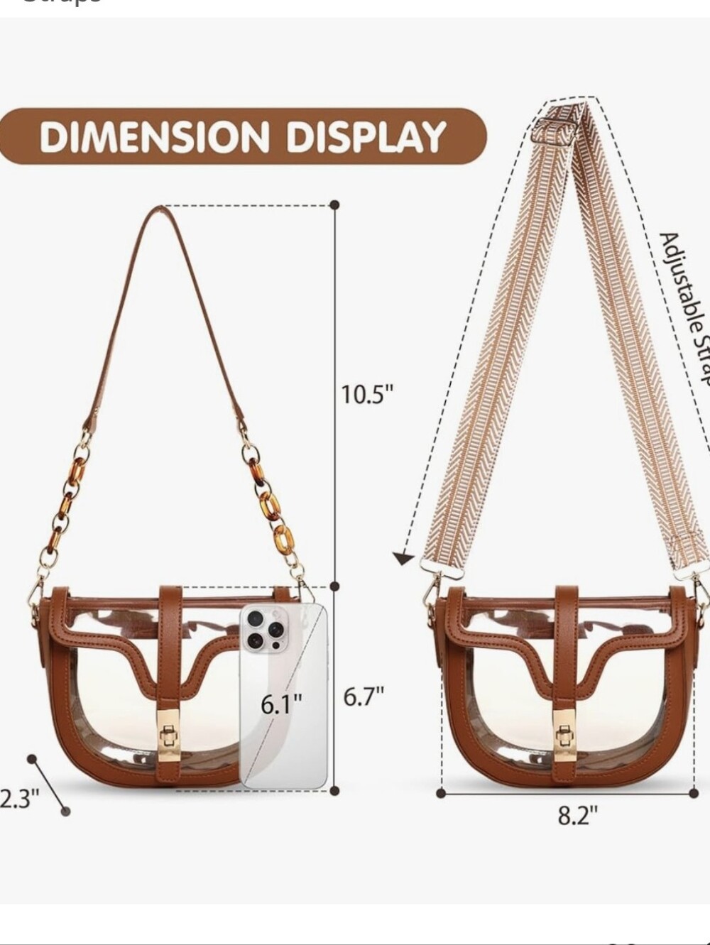 Clear Crossbody Stadium-Approved Bag - Picture 3 of 7
